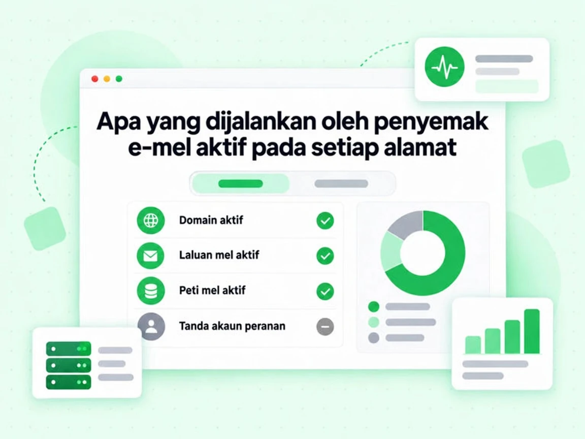 Apa yang dijalankan oleh penyemak e-mel aktif pada setiap alamat: Domain, Laluan mel dan Peti mel aktif.