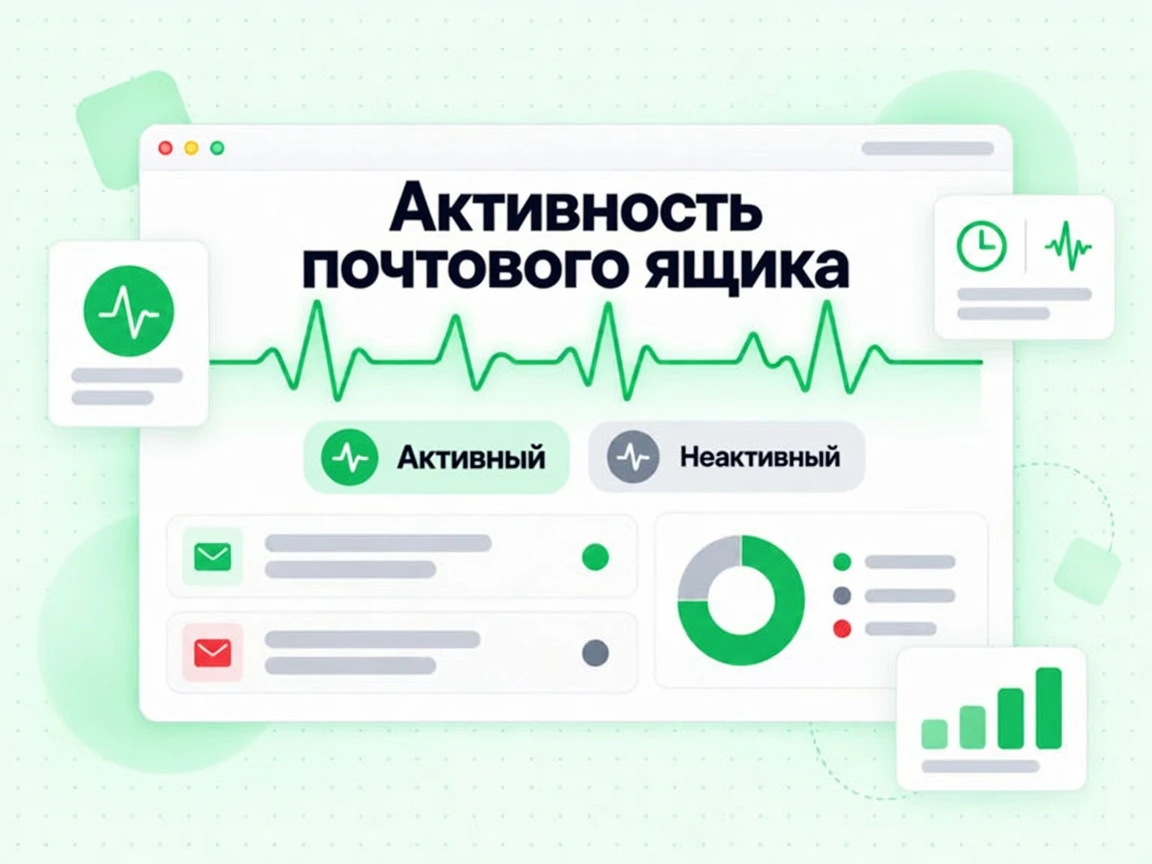 Активность почтового ящика: зелёный пульс активности с бейджем Active и серым Inactive