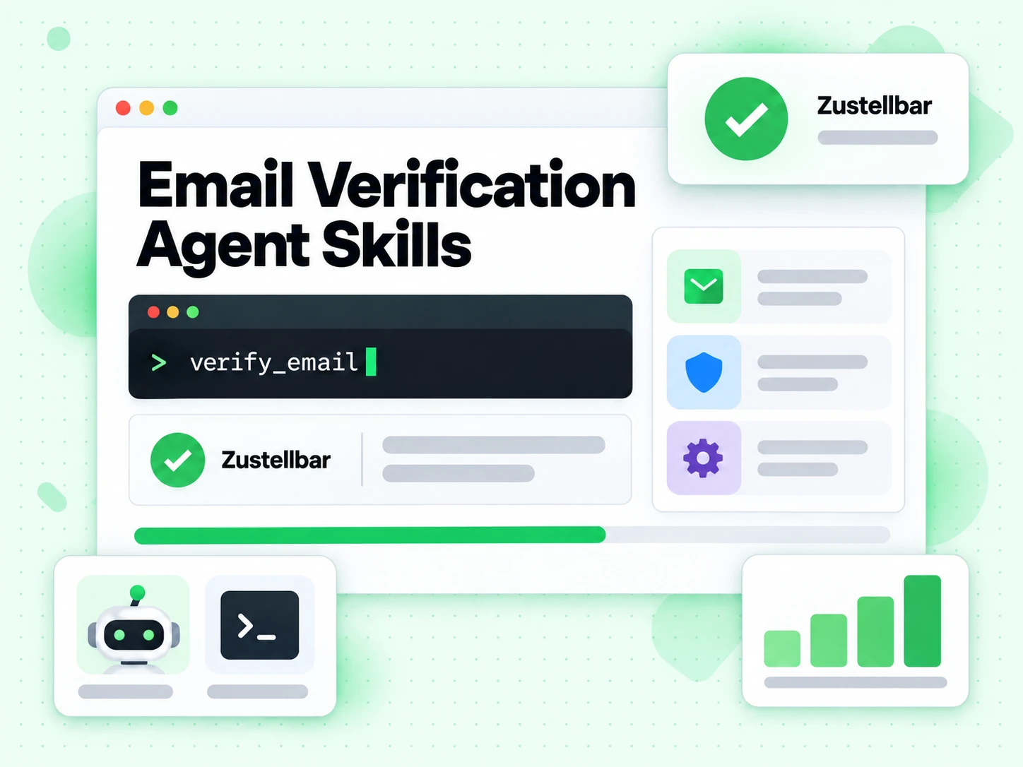Email Verification Agent Skills übergibt einem KI-Agenten ein Zustellbar-Ergebnis