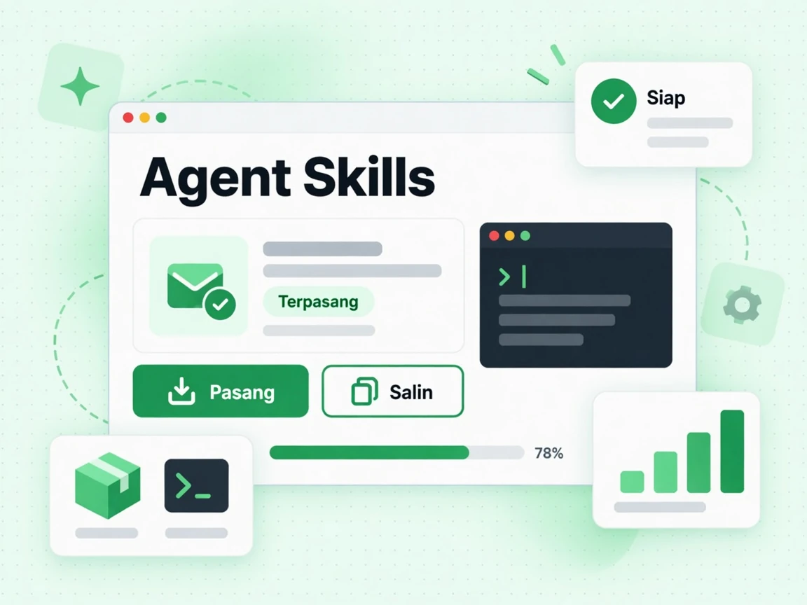 Agent Skills: kartu pemasangan dengan tombol untuk memasang atau menyalin skill