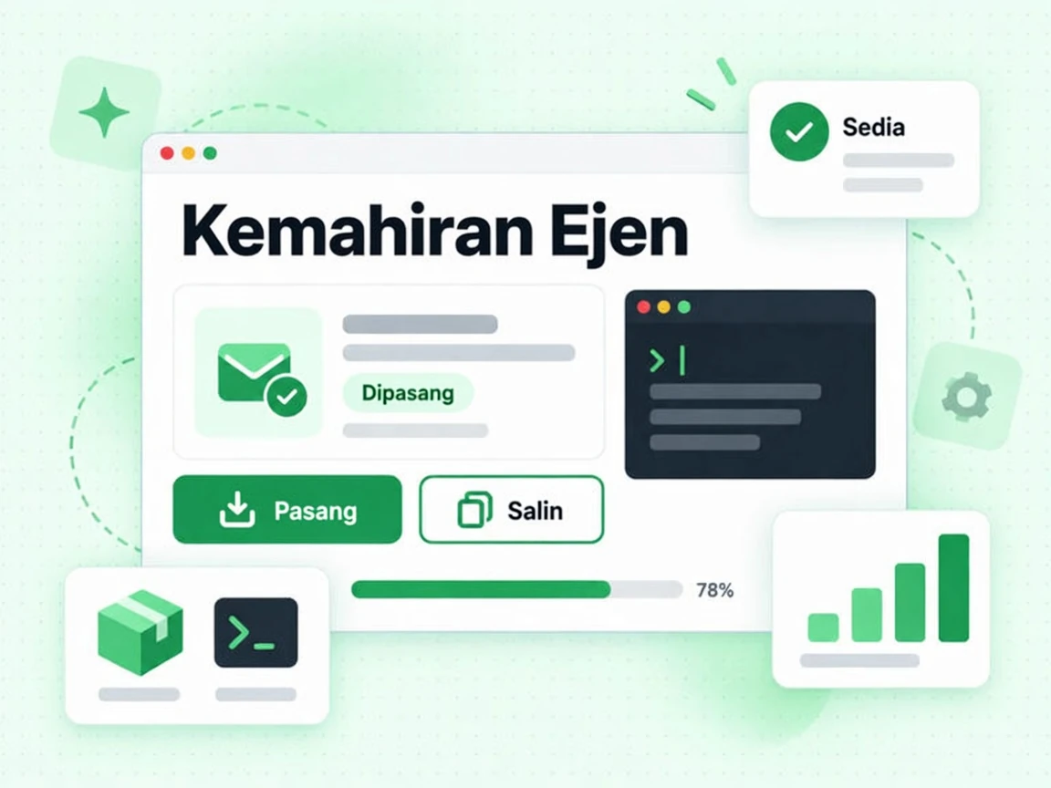 Kad pasang Kemahiran Ejen dengan butang Pasang atau Salin, status Dipasang dan Sedia