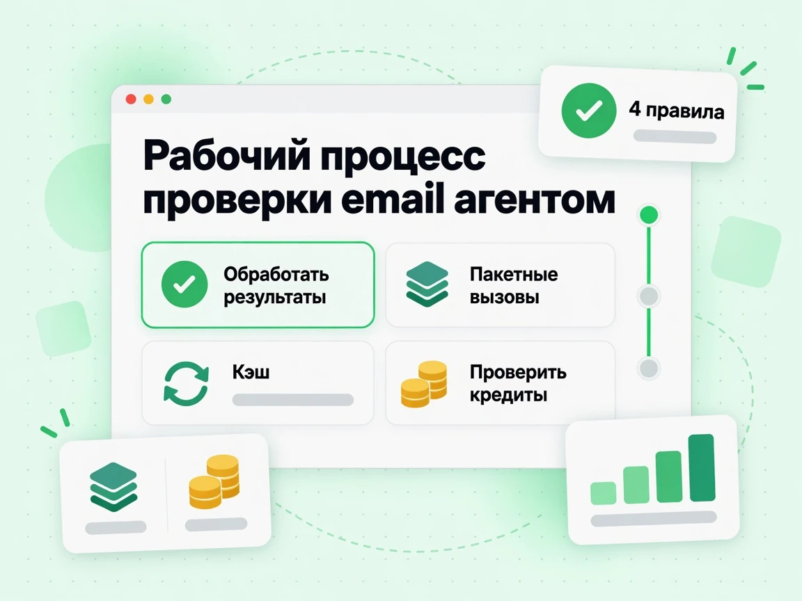 «Рабочий процесс проверки email агентом»: обработка результатов, пакеты, кеш и кредиты