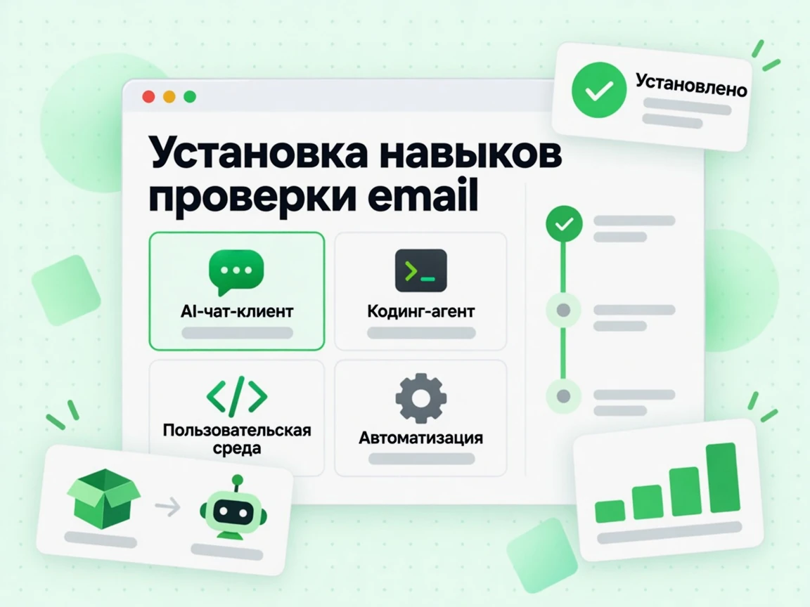 «Установка навыков проверки email» в чат-клиентах, кодинг-агентах и своих средах выполнения