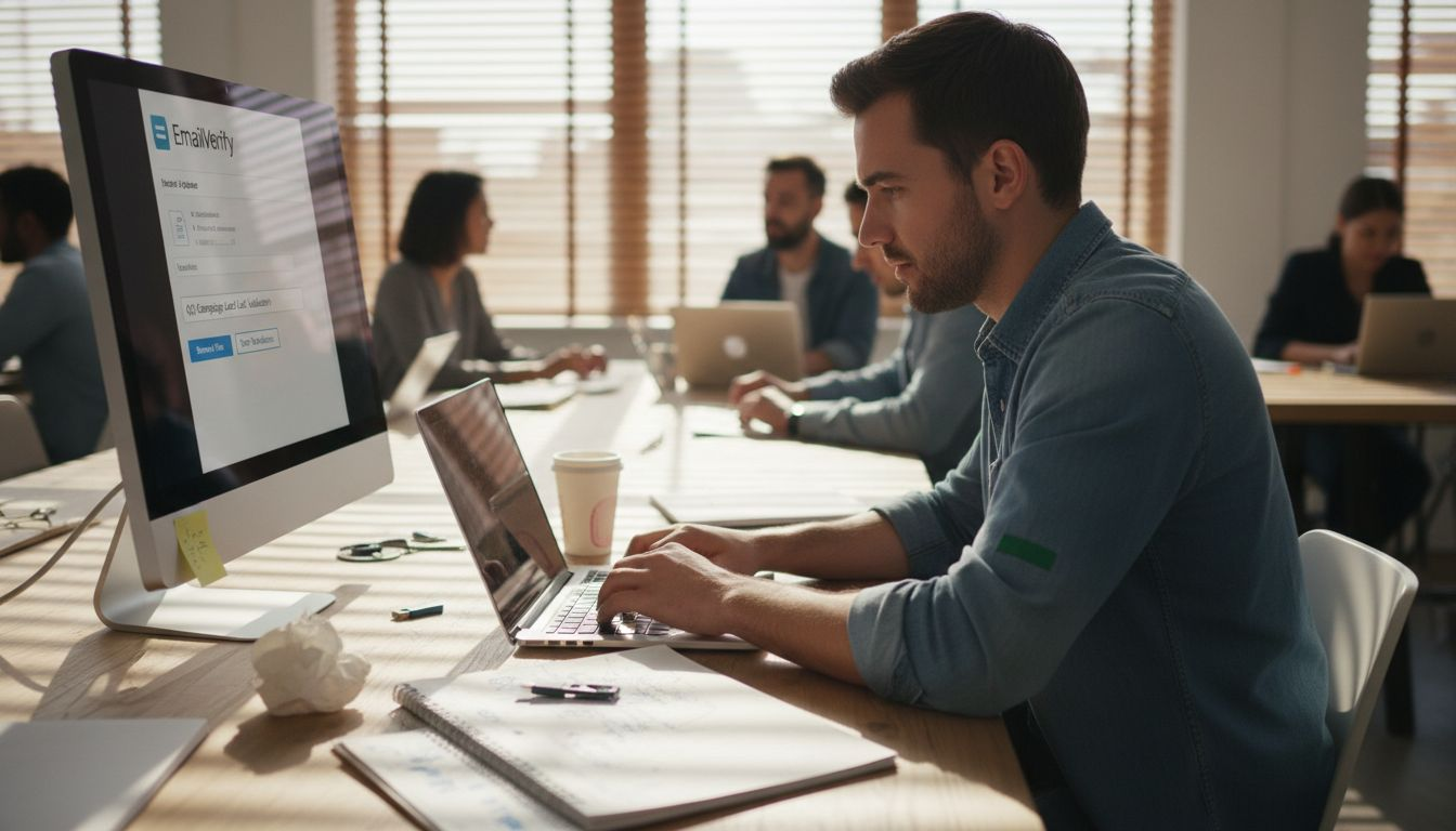 Marketer uploading email list for verification