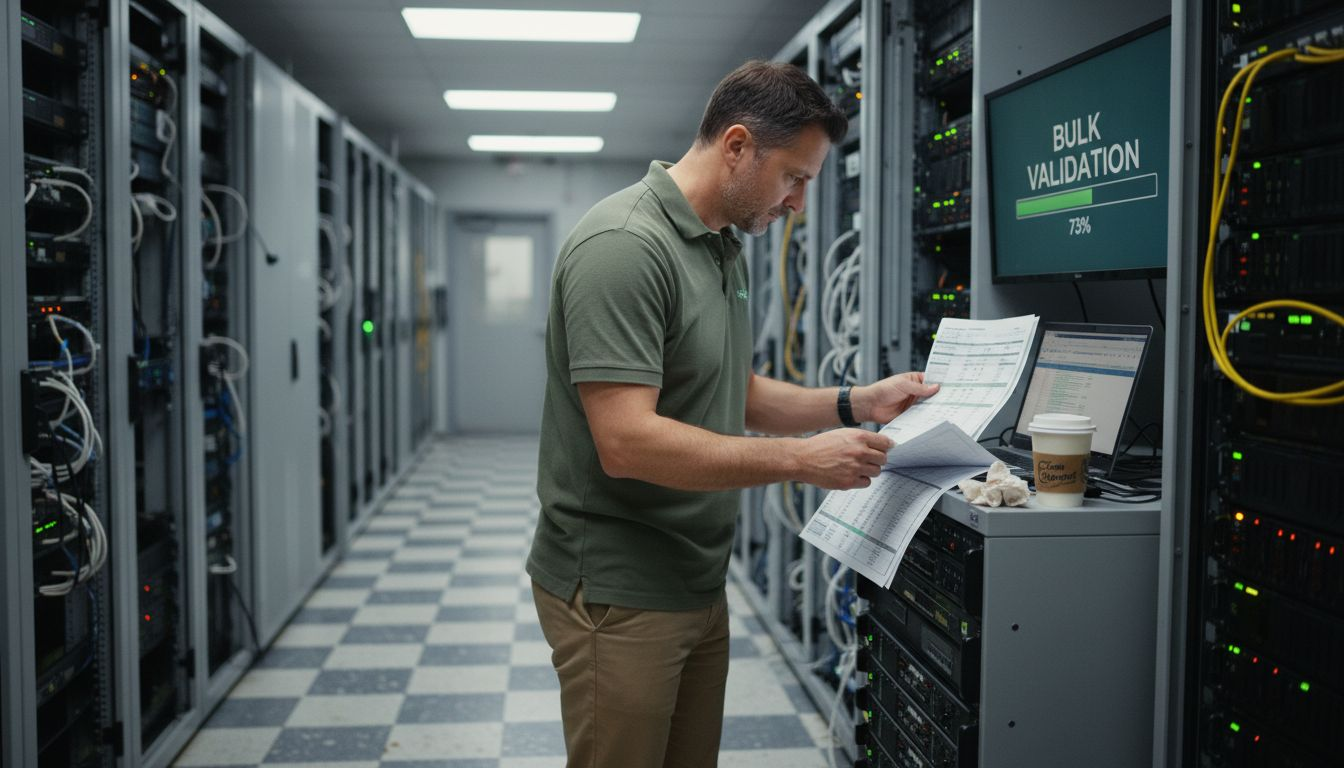 IT specialist performs bulk email validation