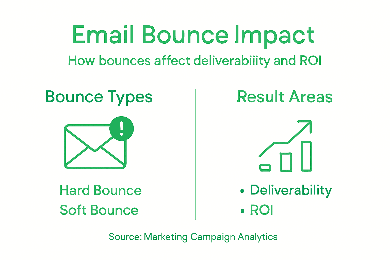 Infographic on email bounce impact areas