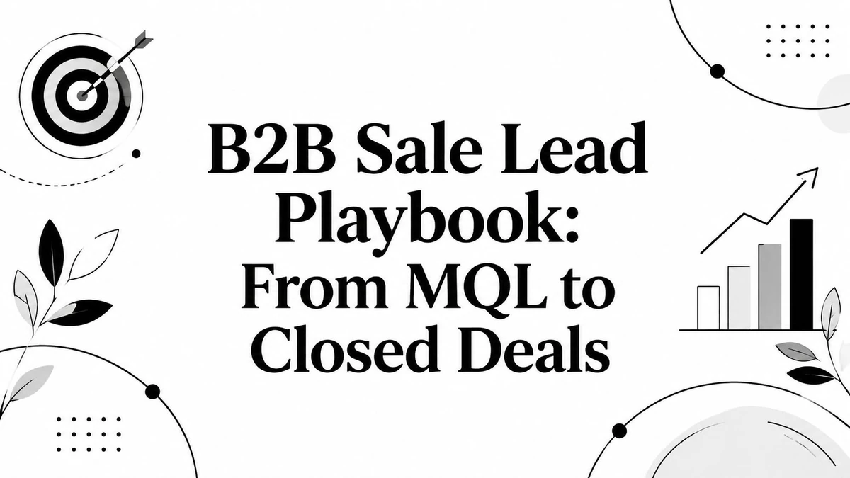 B2B Sale Lead Playbook: From MQL to Closed Deals title card with target and chart icons