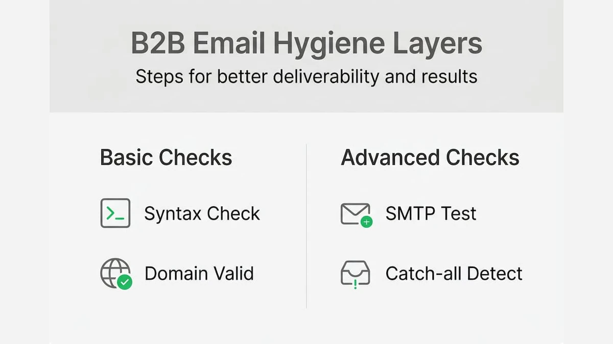 Infographic of B2B email hygiene process steps
