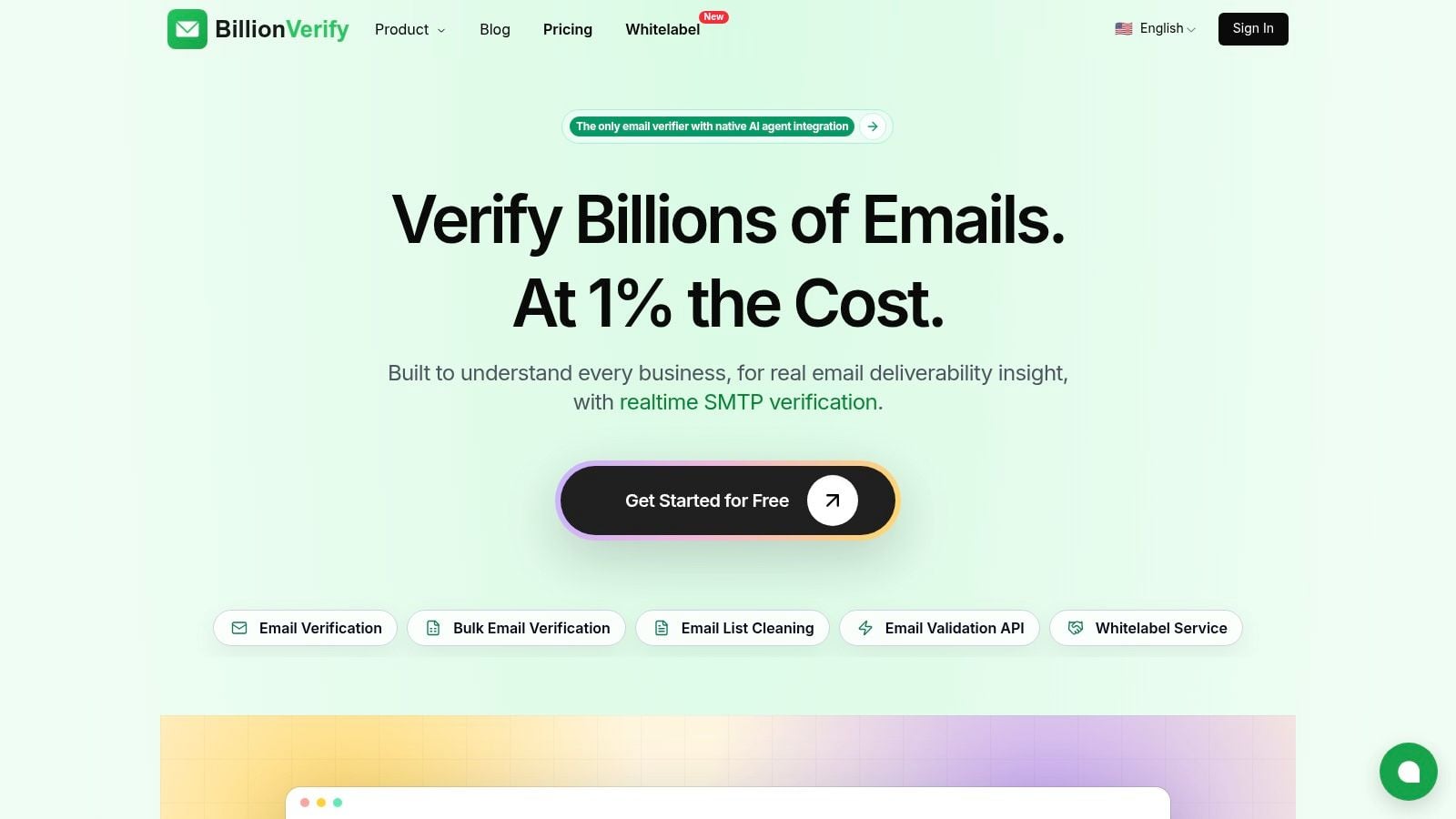 Tangkapan layar dari https://billionverify.com