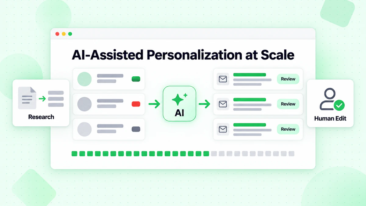 Personalizzazione con intelligenza artificiale su larga scala: profili prospect in prime righe revisionate