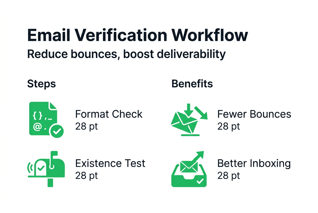 Infographic summarizing email verification workflow