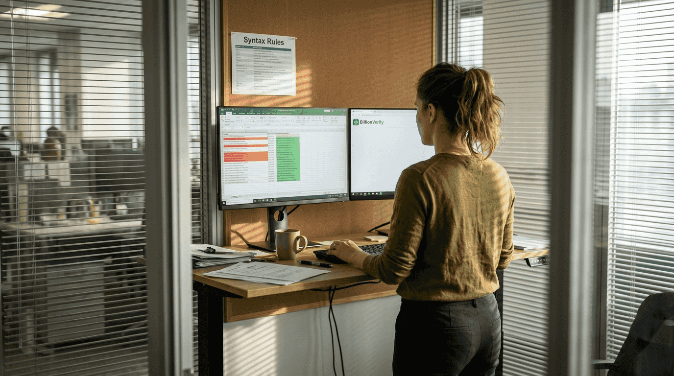 Email format checking in meeting room
