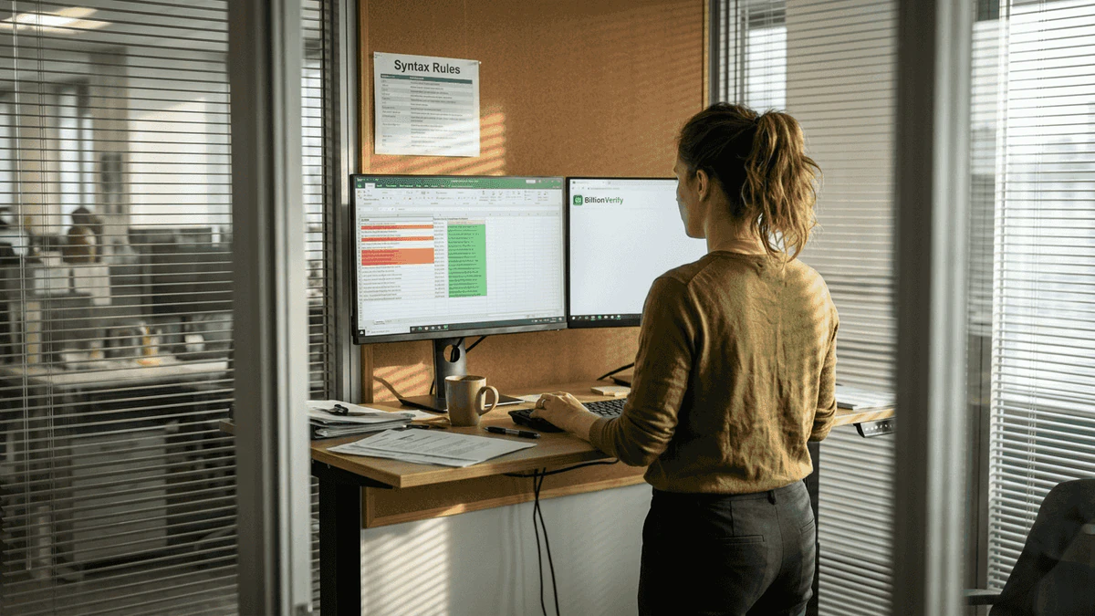 Email format checking in meeting room