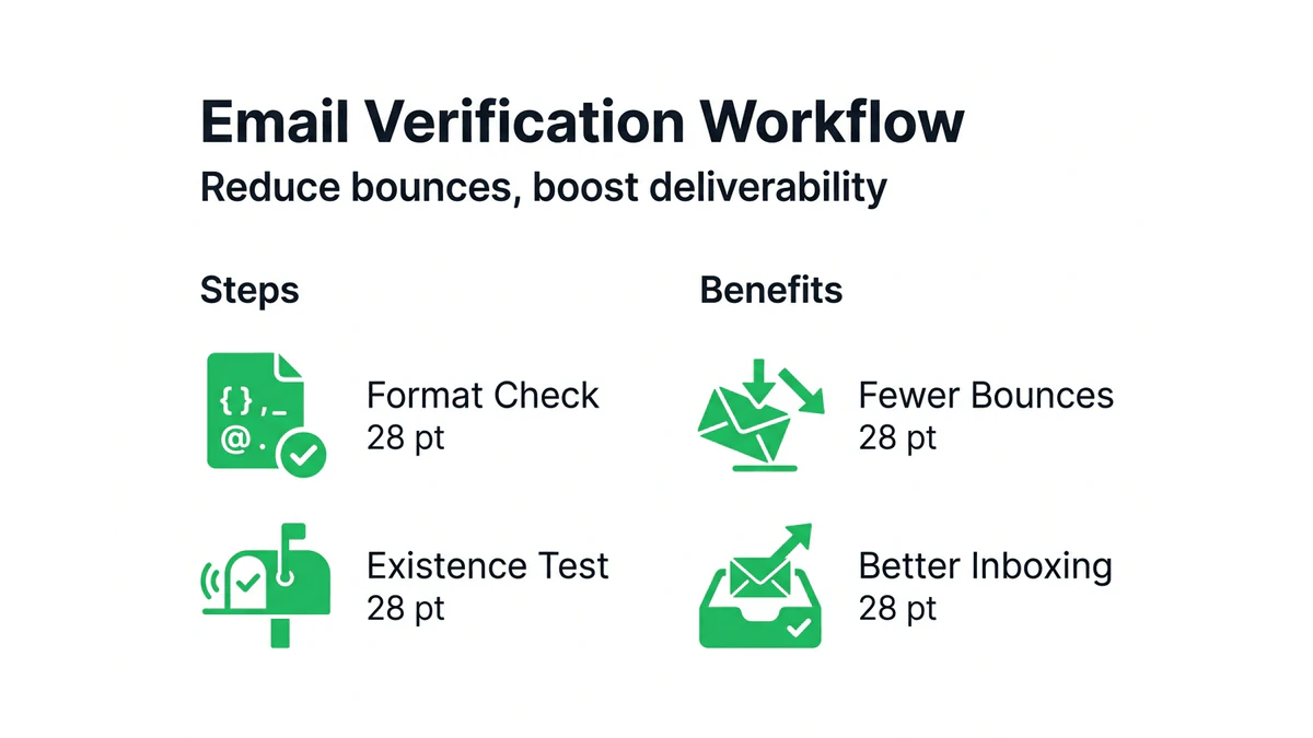 Infographic summarizing email verification workflow