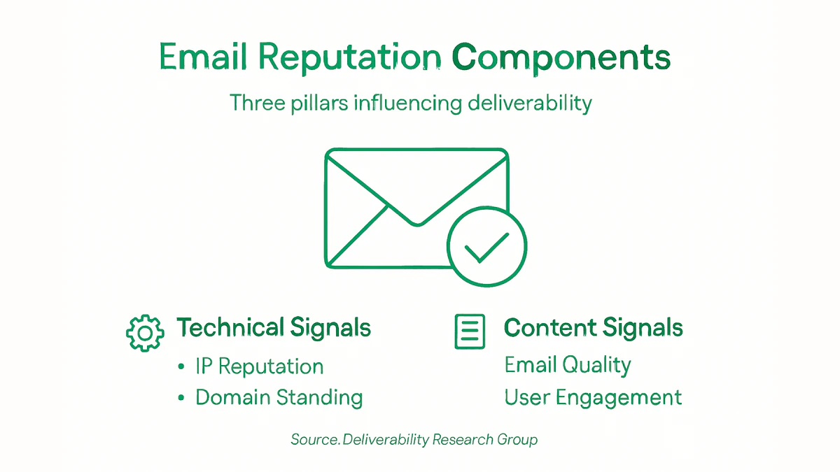 Infographic with key email reputation factors