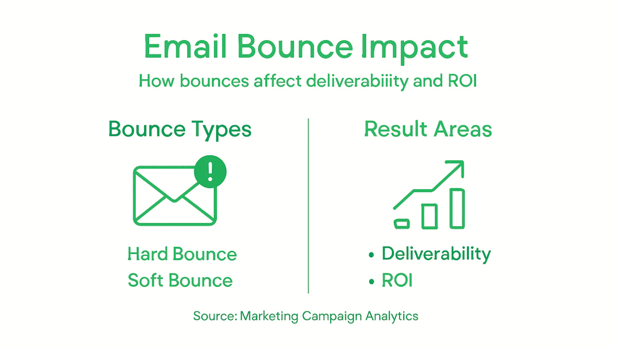Infographic on email bounce impact areas