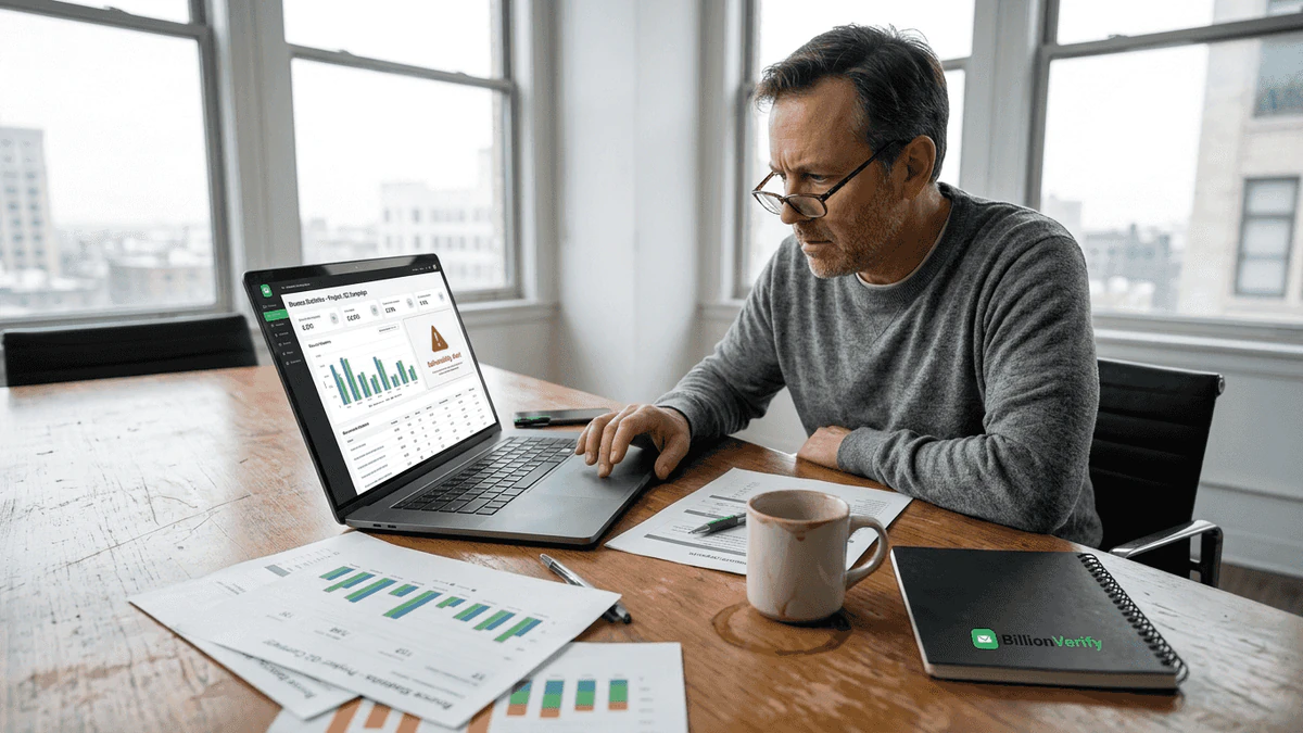 Manager reviewing sender reputation stats