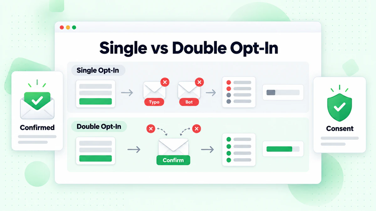 Single Opt-In vs. Double Opt-In: Die Bestätigungs-E-Mail stoppt Tippfehler und Bots vor der Liste
