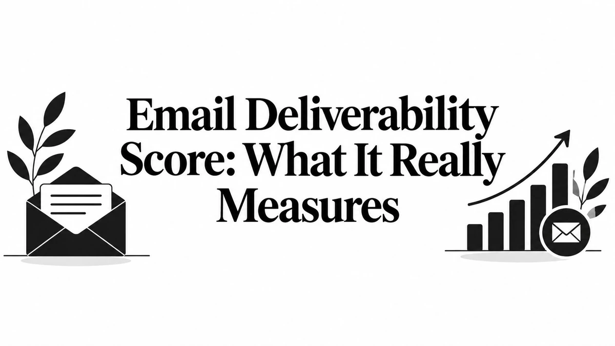 Email envelope and rising bar chart illustrating deliverability metrics