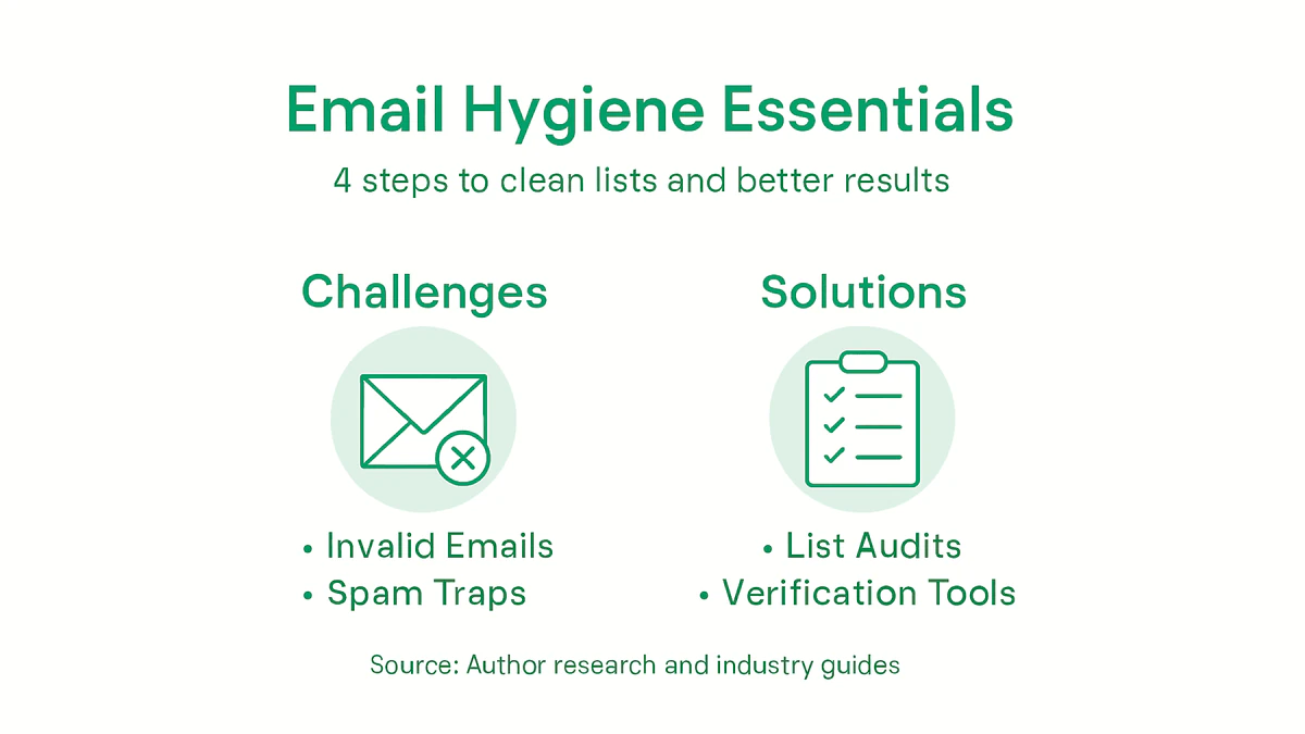 Infographic showing email hygiene process and solutions