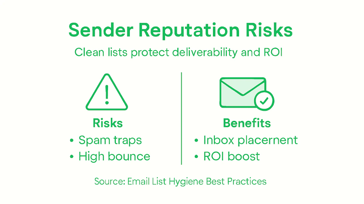 Infographic showing sender reputation risks and benefits