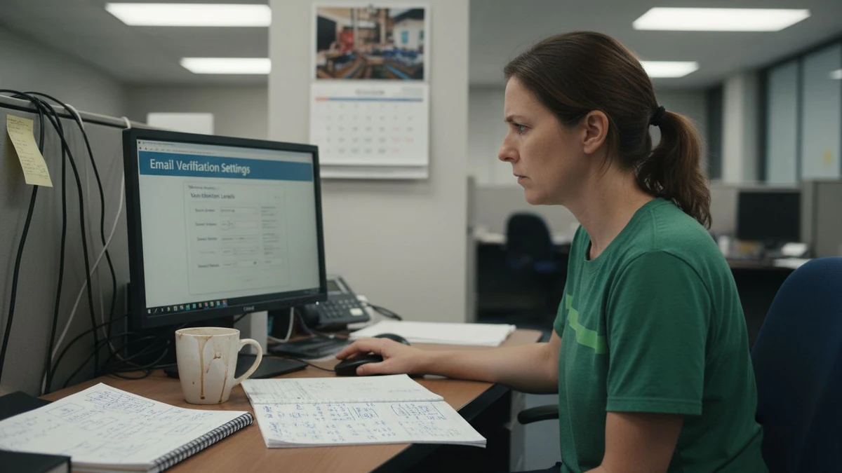 Administrator configuring email verification settings