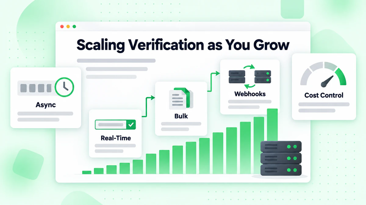Scaling verification as you grow: steps from real-time checks to bulk jobs and webhook processing
