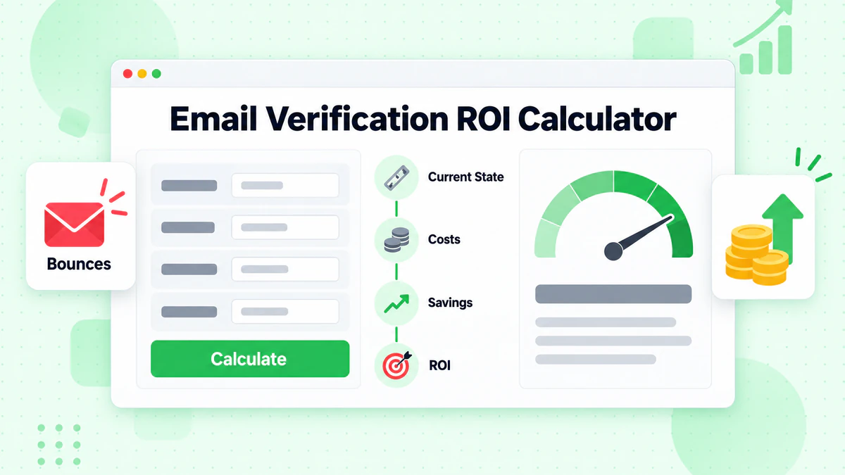Estrutura de calculadora de ROI da verificação: estado atual, custos, economia e medidor de resultado