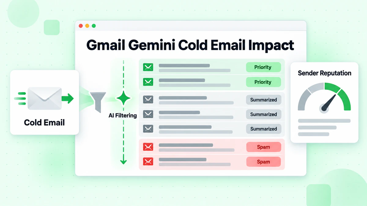 Gmail Gemini cold email impact: AI filtering sorts the inbox into priority, summarized and spam bands