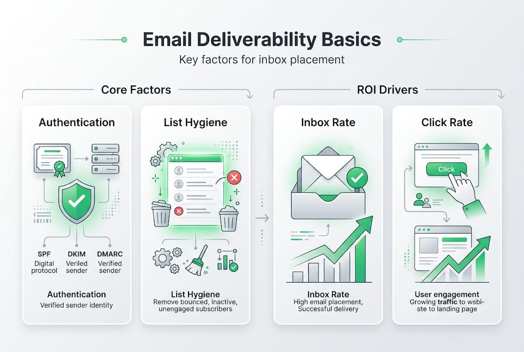 Infographic showing deliverability and ROI factors