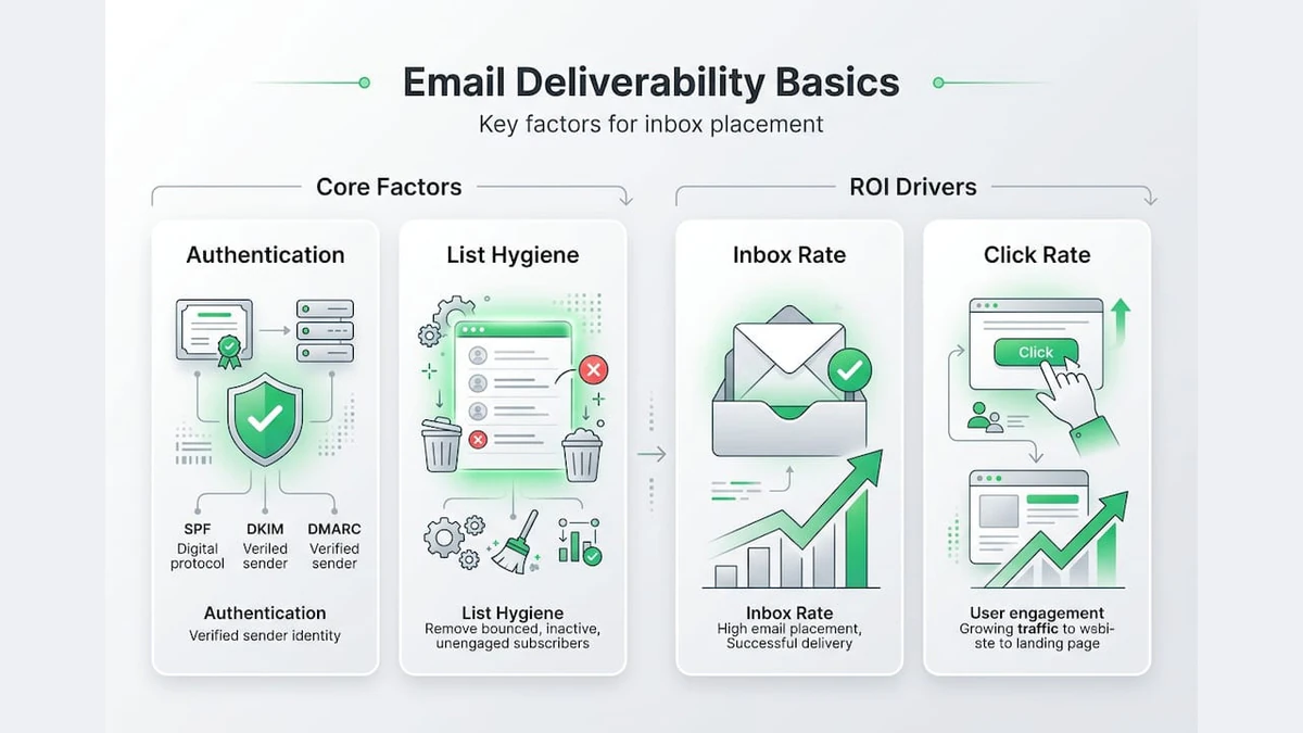 Infographic showing deliverability and ROI factors