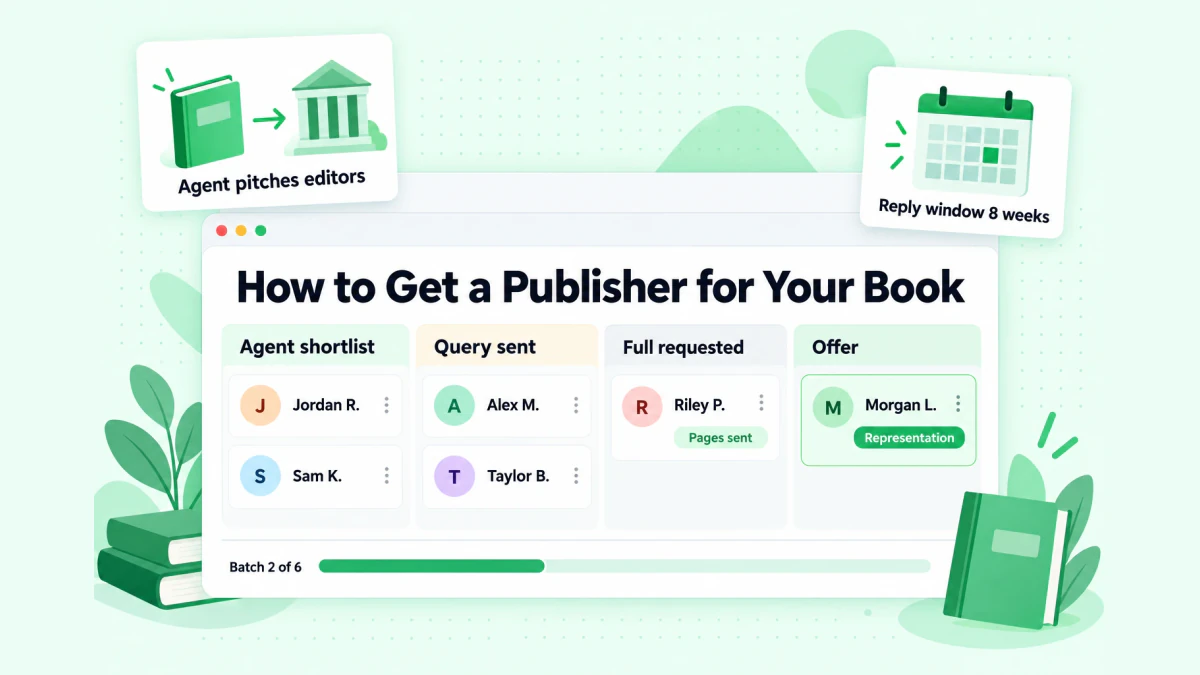 How to get a publisher for your book: agent shortlist, query sent, full manuscript requested and an offer from an editor