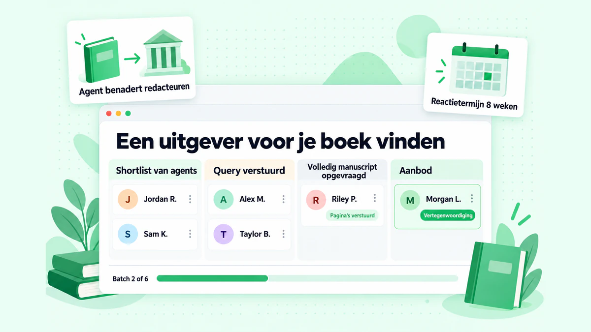 Een uitgever voor je boek vinden: shortlist van agents, query verstuurd, volledig manuscript opgevraagd en een aanbod van een redacteur