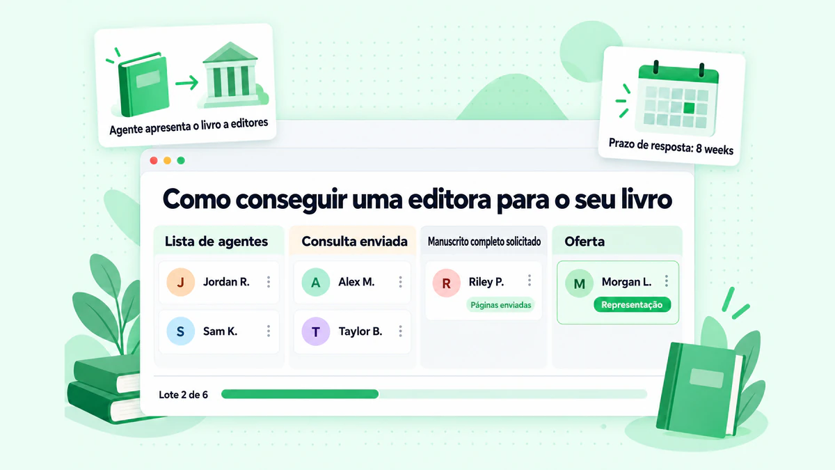 Como conseguir uma editora para o seu livro: lista de agentes, consulta enviada, manuscrito completo solicitado e uma oferta de um editor