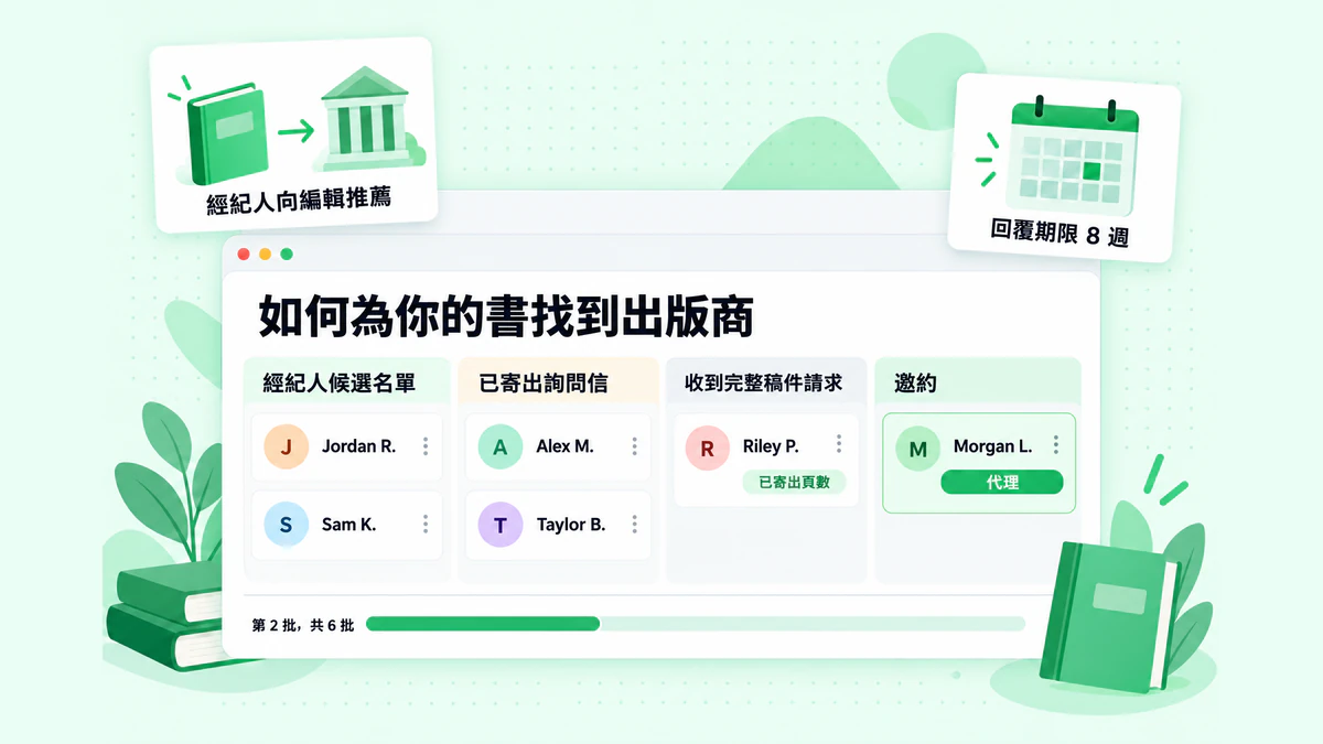 如何為你的書找到出版商:經紀人候選名單、寄出詢問信、收到完整稿件請求,以及編輯提出的邀約