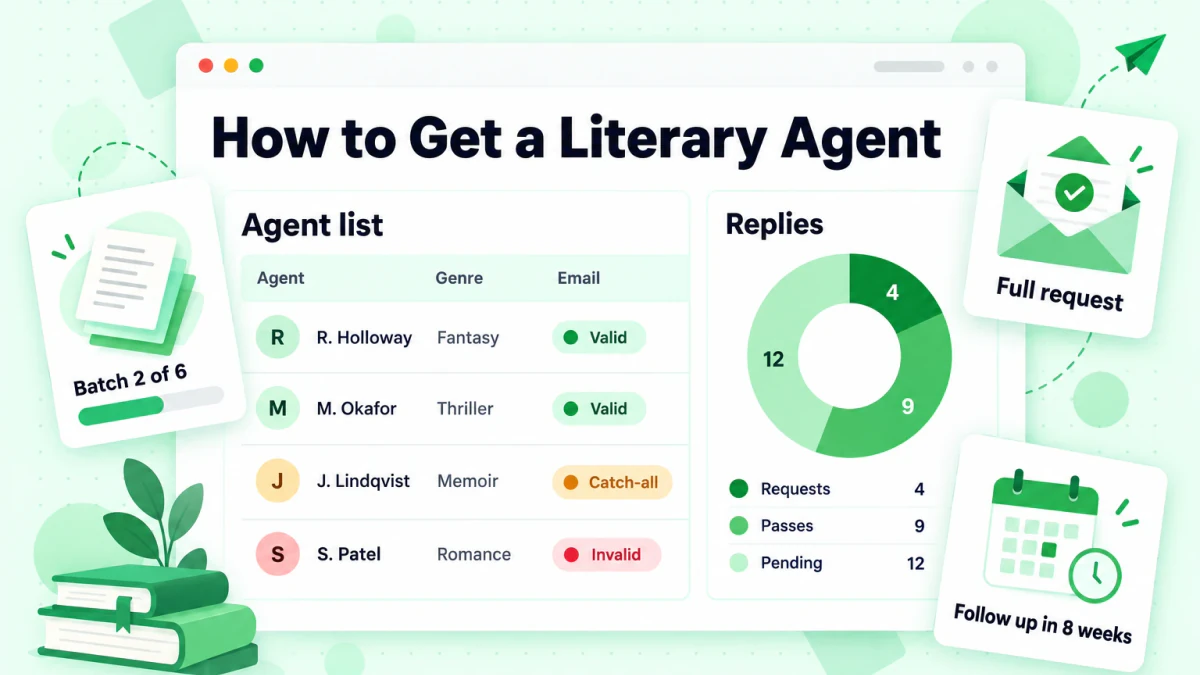 how to get a literary agent guide with agent list and reply tracking dashboard