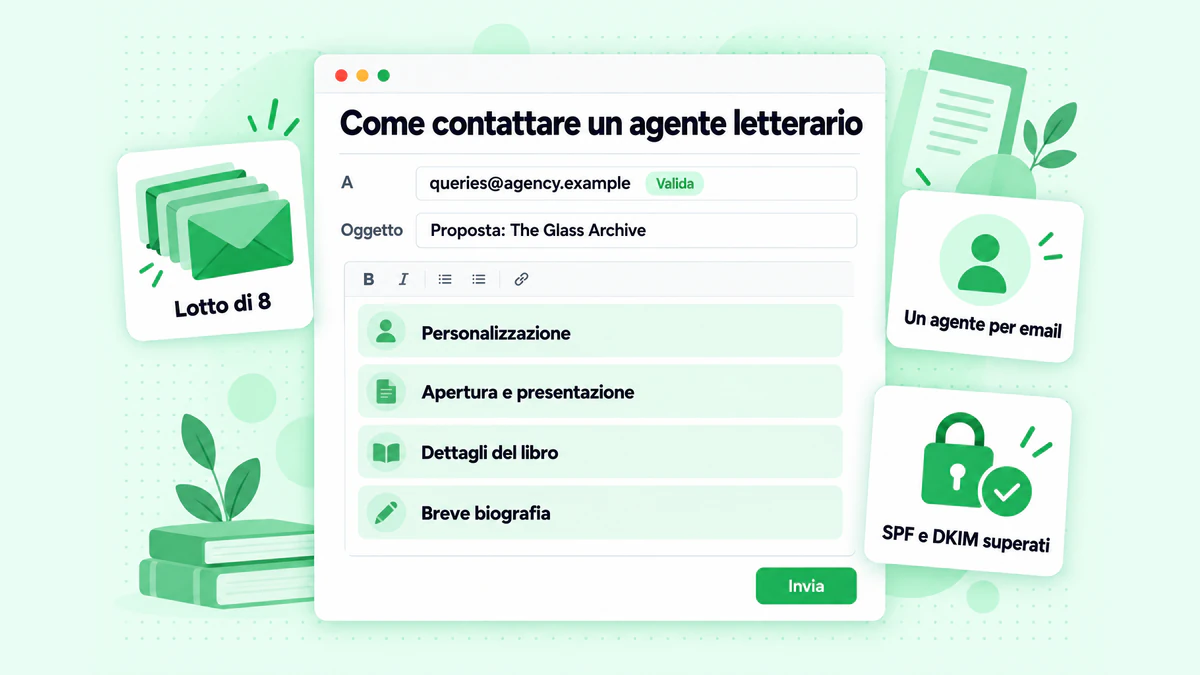 Come inviare una query a un agente letterario: un'email di presentazione a un indirizzo verificato dell'agenzia, inviata a un agente per email in un piccolo lotto
