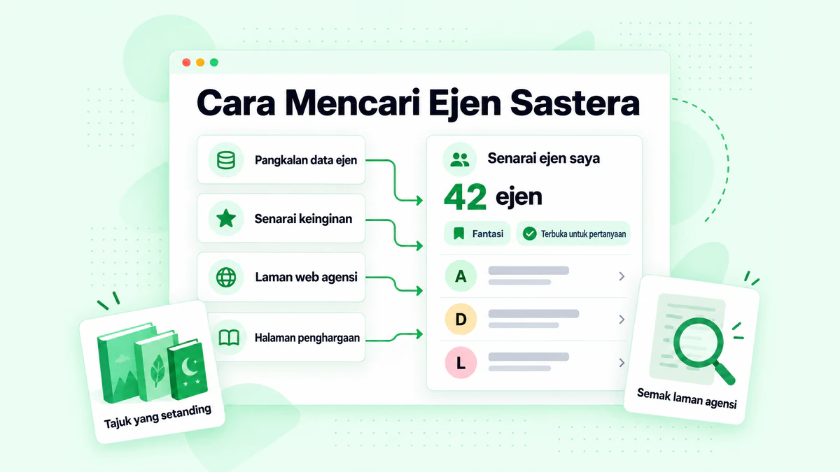 Cara mencari ejen sastera: pangkalan data ejen, senarai keinginan, laman web agensi dan halaman penghargaan yang menyumbang kepada satu senarai ejen