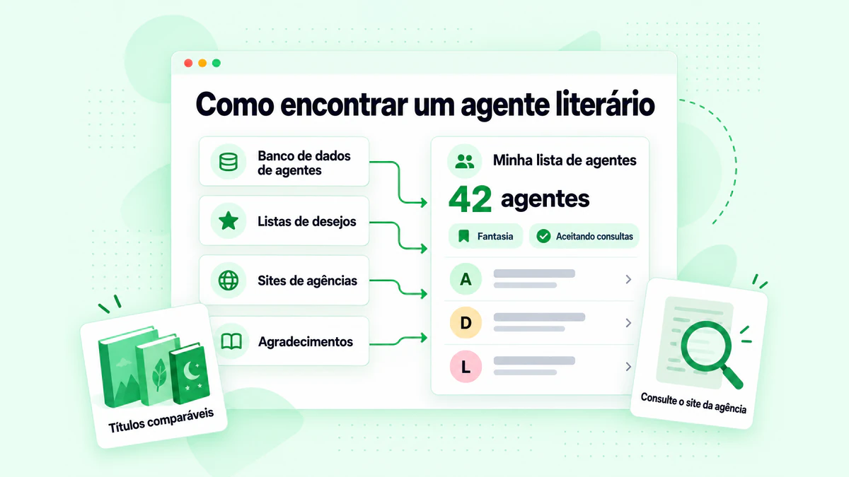 Como encontrar um agente literário: um banco de dados de agentes, listas de desejos, sites de agências e páginas de agradecimentos alimentando uma lista de agentes