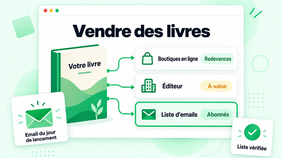 Comment vendre des livres : trois voies, d'un manuscrit aux boutiques en ligne, à un éditeur et à une liste d'emails d'auteur