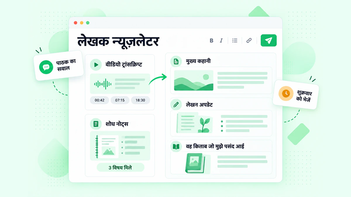 लेखक न्यूज़लेटर: वीडियो ट्रांसक्रिप्ट और शोध नोट्स से तैयार किया गया एक अंक, जिसमें मुख्य कहानी, अपडेट और किताब का चयन है