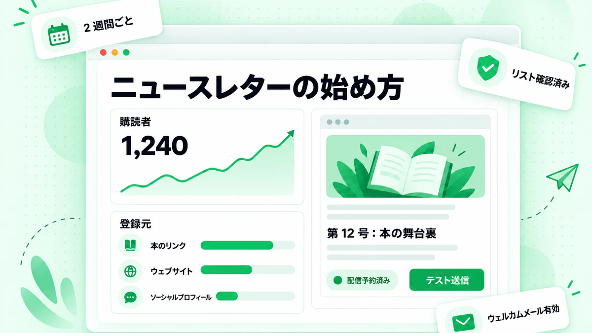 ニュースレターの始め方:購読者数の増加、登録元、配信予約済みの号を表示する著者向けニュースレターダッシュボード