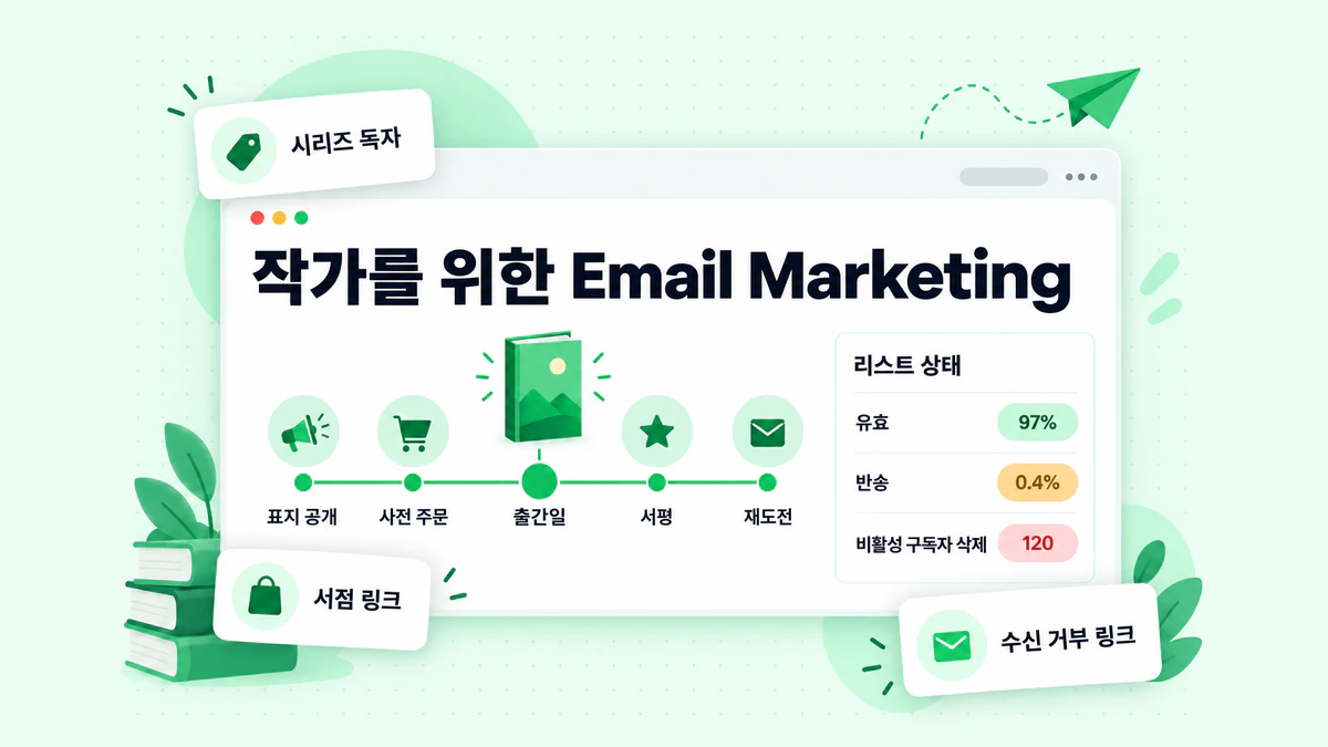 작가를 위한 Email Marketing: 표지 공개부터 출간일까지의 도서 출간 이메일 일정과 리스트 상태 수치
