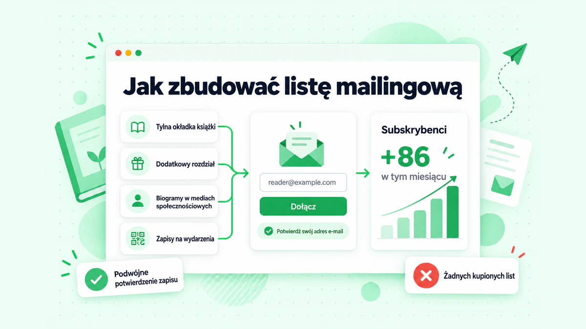 Jak zbudować listę mailingową: linki w książkach, dodatkowy rozdział, biogramy w mediach społecznościowych i zapisy na wydarzenia prowadzące do jednego formularza zapisu