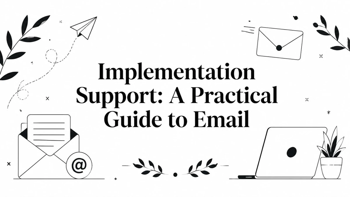 Title card reading Implementation Support: A Practical Guide to Email, with an envelope and laptop