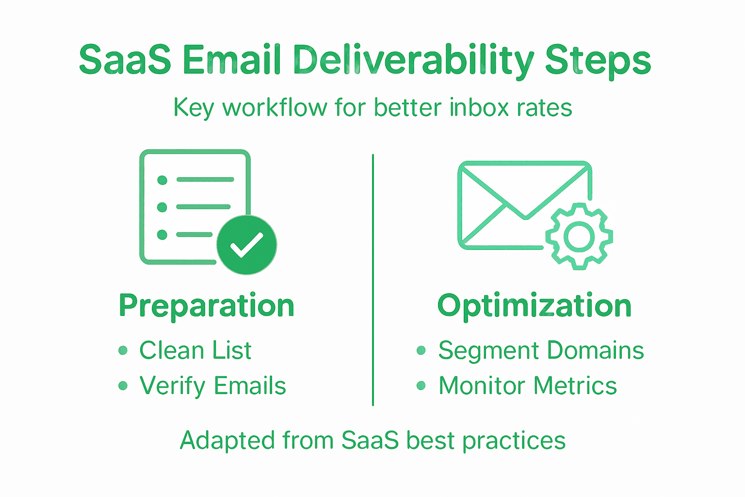Infografik E-Mail-Zustellbarkeits-Workflow-Schritte
