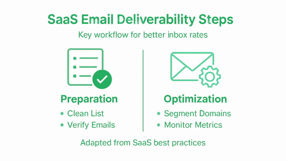 Infographic email deliverability workflow steps