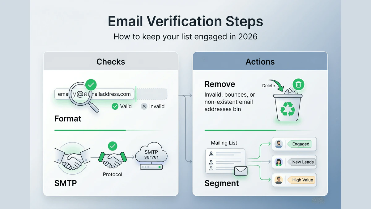 Infographic of key email verification steps