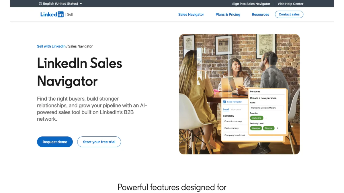 What is LinkedIn Sales Navigator: the official Sales Navigator page on LinkedIn