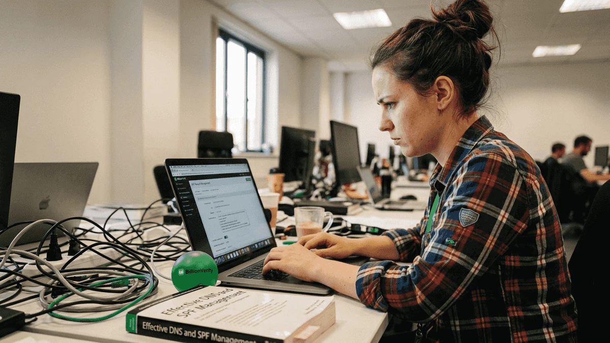 IT specialist setting up email authentication
